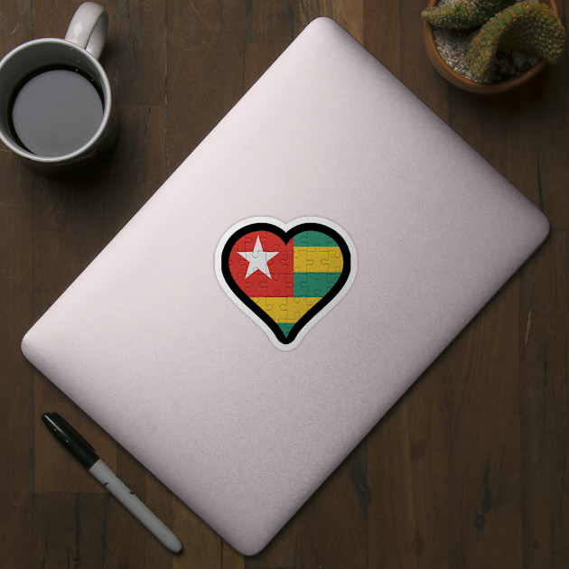 Togolese Jigsaw Puzzle Heart Design - Gift for Togolese With Togo Roots by Country Flags
